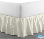 Ruffle Bed Skirt with Split Corners, Microfiber Dust Ruffled for a Perfectly Tailored Bedding Ensemble, Wrinkle and Fade Free, Easy Fit, Queen Size 21 Inch Drop, Ivory