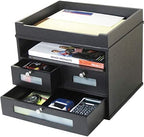 Victor Wood Midnight Black Collection, Tidy Tower Desktop Organizer, Black, (5500-5)