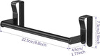 Over Cabinet Towel Holder, 2 Pack Kitchen Cabinet Door Towel Bar, Stainless Steel Over the Cabinet Dish Towel Rack for RV, Black