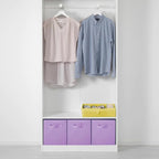 PowerKing Collapsible Storage Cubes with Handles, Fabric Foldable Bins for Closet Shelves, Durable Organization Storage Bins, 10.5'' x 11'' x 10.5'', 2 Pack, Purple