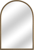 Arched Gold Wall Mirror Antique Beaded Frame Bathroom Wall Mirror Baroque Vanity Mirror Decorative Mirrors for Living Room,Bedroom