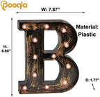 Pooqla Vintage Light Up Marquee Letters with Lights – Illuminated Industrial Style Lighted Alphabet Letter Signs - Coffee Bar Apartment Bedroom Wall Home Initials Decor A-Z