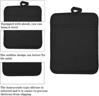 Oven Pot Holder with Pocket Cotton Heat Resistant Coaster Potholder Kitchen Hot Pad Oven Mitts for Cooking and Baking Square 7"x9" (Black, Silicone)