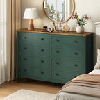 CARPETNAL 55" Green Dresser for Bedroom with 8 Drawer & Deep Drawers