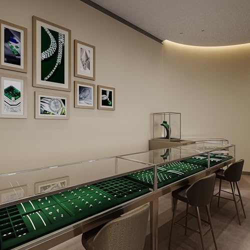 24 Girds Velvet Jewelry Ring Tray Earring Organizer Tray Jewelry Organizer Display Trays for Ring Earrings Storage (Green) - size: 24 Grid