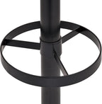 MyGift Freestanding Metal Entryway Coat Rack and Umbrella Stand with Sturdy Round Base and 6 Faux Wood Hanger Hooks