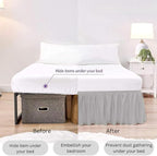 Ruffle Bed Skirt with Split Corners, Microfiber Dust Ruffled for a Perfectly Tailored Bedding Ensemble, Wrinkle and Fade Free, Easy Fit, Full Size 16 Inch Drop, Light Grey
