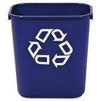 Rubbermaid Commercial Deskside Recycling Container, 3.4-Gallon, Blue, Small, Plastic, for Bedroom/Bathroom/Office, Fits Under Desk/Sink/Cabinet, Pack of 12
