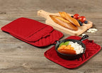 Oven Pot Holder with Pocket Cotton Heat Resistant Coaster Potholder Kitchen Hot Pad Oven Mitts for Cooking Square 7"x9"Set of 5 (Red)
