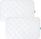 Pack and Play Sheets Fitted 2 Pack Waterproof Pack and Play Mattress Protector Pad Cover Quilted Compatible with Graco Pack n Play & Dream On Me & Pamo Babe, Playpen/Playard 39" x 27" White