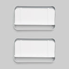 WELLAND White Floating Shelves Set of 2, Small Fold Down Wall Shelf Folding Display Wall Shelves for RV, Camper, Loft, Bedside | White Wooden Board & Metal Frame | 12" W x 5" D x 7" H
