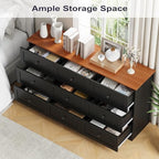 Furnify 9 Drawer Dresser, 59" Wide Dresser for Bedroom, Black