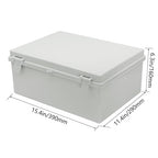 Zulkit Junction Box ABS Plastic Waterproof IP65 Electrical Boxes Hinged Shell Outdoor Universal Project Enclosure with Mounting Plate and Wall Brackets Grey (390x290x160 mm)