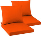 Outdoor Seat Cushion Set 22 x 22 In, Water-Resistant & Fade-Resistan, Patio Furniture Cushions with Removable Cover Deep Seat & Back Cushion with Handle and Adjustable Straps for Chair Sofa,2PC