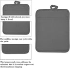 Oven Pot Holder with Pocket Cotton Heat Resistant Coaster Potholder Kitchen Hot Pad Oven Mitts for Cooking and Baking Square 7"x9" (Grey, Silicone)