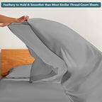 Twin Sheets Set - Luxury 338 Thread Count 100% Egyptian Cotton Sateen, Twin Sheet Set with All Around Elastic for a, Hotel Quality Bedding (Light Grey Solid)