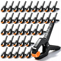 40 Pack Clamps for Woodworking Spring Clamp Plastic 3.5in Clips Heavy Duty for Backdrop Clips Tarp Holder Photography Backdrops Clip for Crafts Orange Head with Black - size: Orange Head with Black-40PCS