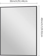 BONEWEI Bathroom Mirror,36x48 inch Large Wall Mirror for Bathroom Wall Mounted Black Rectangle Corner Mirrors,Black Bathroom Mirror for Living Room,Farmhouse,Bedroom Entryway,Horizontal/Vertical