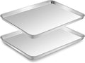 Jelly Roll Pan Set of 2, 15.9” x 12” Stainless Steel Cookie Sheets for Baking, Non Stick Baking Sheets for Oven Heavy Duty Baking Trays