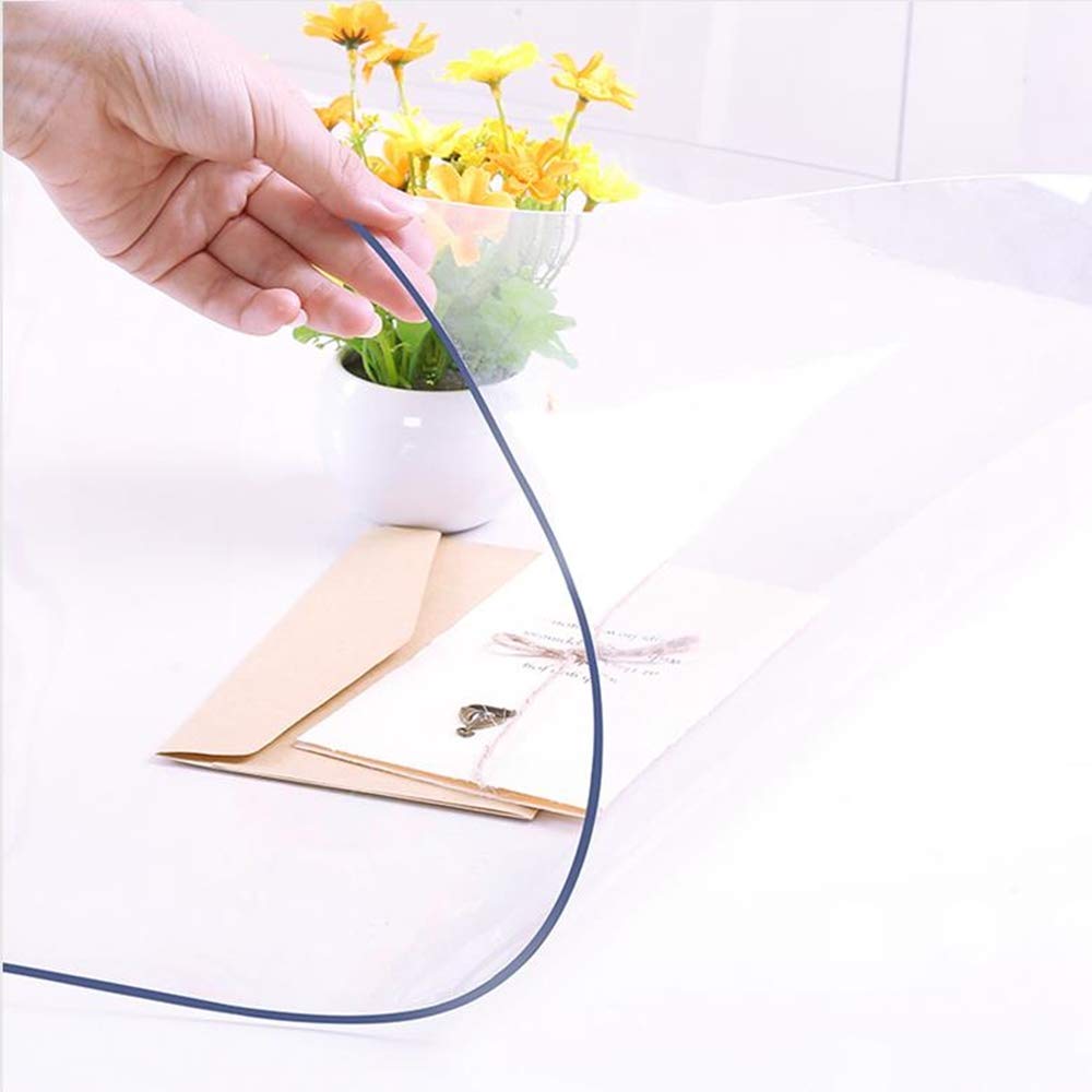 NECAUX Clear PVC Table Cover Protector 52 x 83 Inch 1.5mm Thick