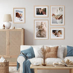 puthiac 8x10 Solid Oak Wood Picture Frames, Natural Oak, 3 Pack