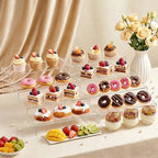 Acrylic Display Risers 8 Pcs - Clear Acrylic Shelves & Display Stand, Rectangular Risers for Cupcake, Retail & Desktop, 4 Sizes (7", 8", 9") - size: Medium