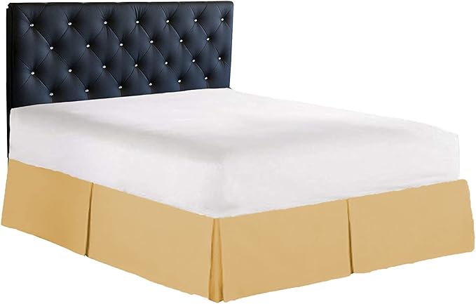 Bed Skirt - 100% Cotton 800 Thread Count Box Pleated Bed Skirt - Luxury Pleated Dust Ruffle, Hotel Quality Modern Bed Skirt, Easy Fit with 12 Inch Tailored Drop, Queen, Taupe