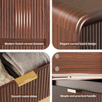 FURSUN Fluted 8 Drawers Dresser for Bedroom, 55" Wide Wooden Dresser with Metal Handle, Curved Profile Design, Modern Storage Organizer for Bedroom, Living Room, Hallway, Dark Walnut