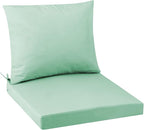 Outdoor Seat Cushion Set 19 x 19 In, Water-Resistant & Fade-Resistan, Patio Furniture Cushions with Removable Cover Deep Seat & Back Cushion with Handle and Adjustable Straps for Chair Sofa,1PC