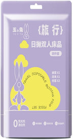 Disposable Travel Set (Duvet Cover, Bed Sheet, Pillow Case), Disposable Bed Sheets - Clean, Safe and Healthy for Your Hotel, Hospital and Business Travel Full (Purple Flower Color 4 pic)