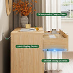 Xixini Fluted Dresser with 6 Drawers, 54" Wide Modern Chest of Drawers with Metal Handle, Wooden Dresser TV Stand, Wood Closet Clothes Storage Organizer for Bedroom, Living Room, Hallway, Natural Oak