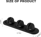 Magnetic Silicone Cable Clips with No-Residue Strong Adhesive – Desk, Under-Desk, Nightstand, Wall, Car, Office & Home Cord Organizer for Cable Management - Black