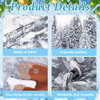 7x6ft Snow Globe Backdrop Winter Snowy Scene Backdrop Glitter Winter Forest Photography Background Large Fabric Snow Globe Banner Christmas Party Decorations for Xmas Holiday Party Decor Photo Props