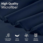 Shreem Linen Ruffled Bed Skirt with Split Corners, Gathered Style, 100% Microfiber, 30-Inch Drop, Dust Ruffle Bedskirt with Platform, Full-XXL, Navy Blue
