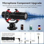 Vlogging Kit for iPhone, Android, YouTube Starter kit Content Creator Equipment with 60'' Extendable Fullsize Tripod, Soft Light and Shotgun Microphone for Vlogging, YouTube, TikTok