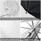 Godox UBL-85S 85cm 33.4” Black Silver Reflective Umbrella Photography Studio Soft Light Umbrella with Large Diffuser Cover for Video Shooting