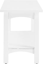 Craftsbury 36-Inch Solid Wood Entryway Bench with Storage Shelf – Easy Assembly Small Seating Bench for Hallway, Living Room, or Foyer by Alaterre Furniture (White)