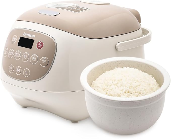 Joydeem Ceramic Rice Cooker, 6 Cups Uncooked Rice Cookers with Pure Ceramic Inner Pot, Healthy & PFOA Free, 3L/3.2 qt, DFB-C300