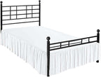 SlumberWell Queen Bed Skirt with Split Corners, Soft Microfiber, 15 Inch Drop, White Solid, Elegant Ruffled Design
