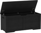 Timberer 39.4" Storage Chest, Wooden Storage Bench, Lift Top Toy Chest with 2 Safety Hinges, Large Toy Box, Entryway Bench for Living Room, Bedroom, Black