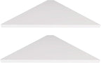evron Corner Mounting Shelf Set of 2 – Easy to Install Floating Wall Shelves with Wood Grain Finish, Durable and Waterproof ABS Plastic for Kitchen, Bathroom, Living Room Home Décor