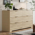 MALOL 6 Drawer Dresser for Bedroom,55" Wide Large Wooden Storage Organizer Chest of Drawers,Modern Wooden Closet Storage Chest/TV Stand with Metal Handles,for Living Room,Hallway,Entryway,NaturalWood
