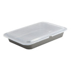 GoodCook Set of 2 Nonstick Steel 13" x 9" Cake Baking Pans with Covers, Gray