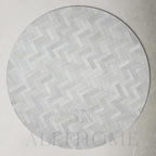 Sn Alef Home Soft Textured Round Rug | White & Grey Woven Carpet for Living Room Bedroom | Minimalist Handcrafted Circular Floor Mat for Home & Decor (Gray_6x6 ft)