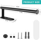 MGahyi Paper Towel Holder Wall Mount, Self Adhesive Or Drilling Paper Towel Holder Under Cabinet, 13.2 inch Stainless Steel Kitchen Paper Towel Roll Rack, Bathroom Towel Hanger(Black, 2*Rectangle)