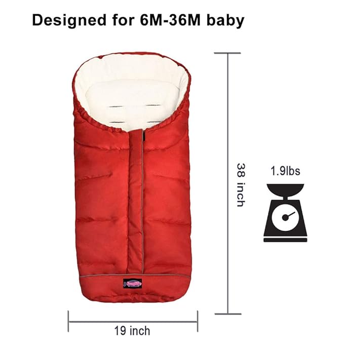 Waterproof Universal Stroller Bunting Bag, 3in1 Use Baby Sleeping Bag Adaptable for Most Strolllers, Central and Bottom Opens with Weather Strap to Aavoid Wind Go Between Zippers, Toddler 6-36M