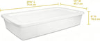 (2 Pack) 41 Quart Under Bed Storage Containers, Clear Rigid Plastic Underbed Storage Bins with Snap-On Lid, Stackable Flat Organizer Boxes for Bedroom Closet Home, White