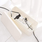Cable Management Box Organizer, Pack of 2 Wire Concealer to Cover Hide Surge Protector & Power Strip on Desk Floor, with 5 Cord Fastening Tapes for Office, Home, Kitchen (Ice White)