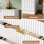 47.2" Wide Fluted 8 Drawer Dresser for Bedroom, White