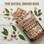 Hickory Smoking Wood Chips 2 lb – Premium Natural Smoker Chips for BBQ Grill & Smoker, Bold Rich Smoke Flavor for Ribs, Bacon & Steak, No Additives